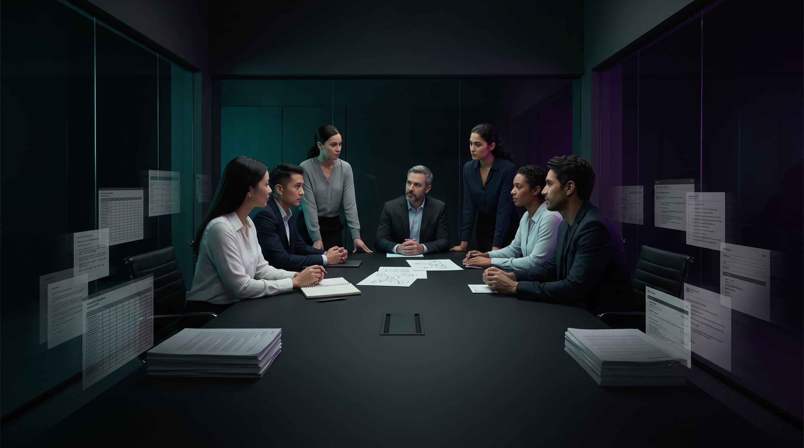 Equipo de trabajo en un entorno estratégico y humano, liberado de tareas operativas para enfocarse en decisiones, creatividad y generación de valor.